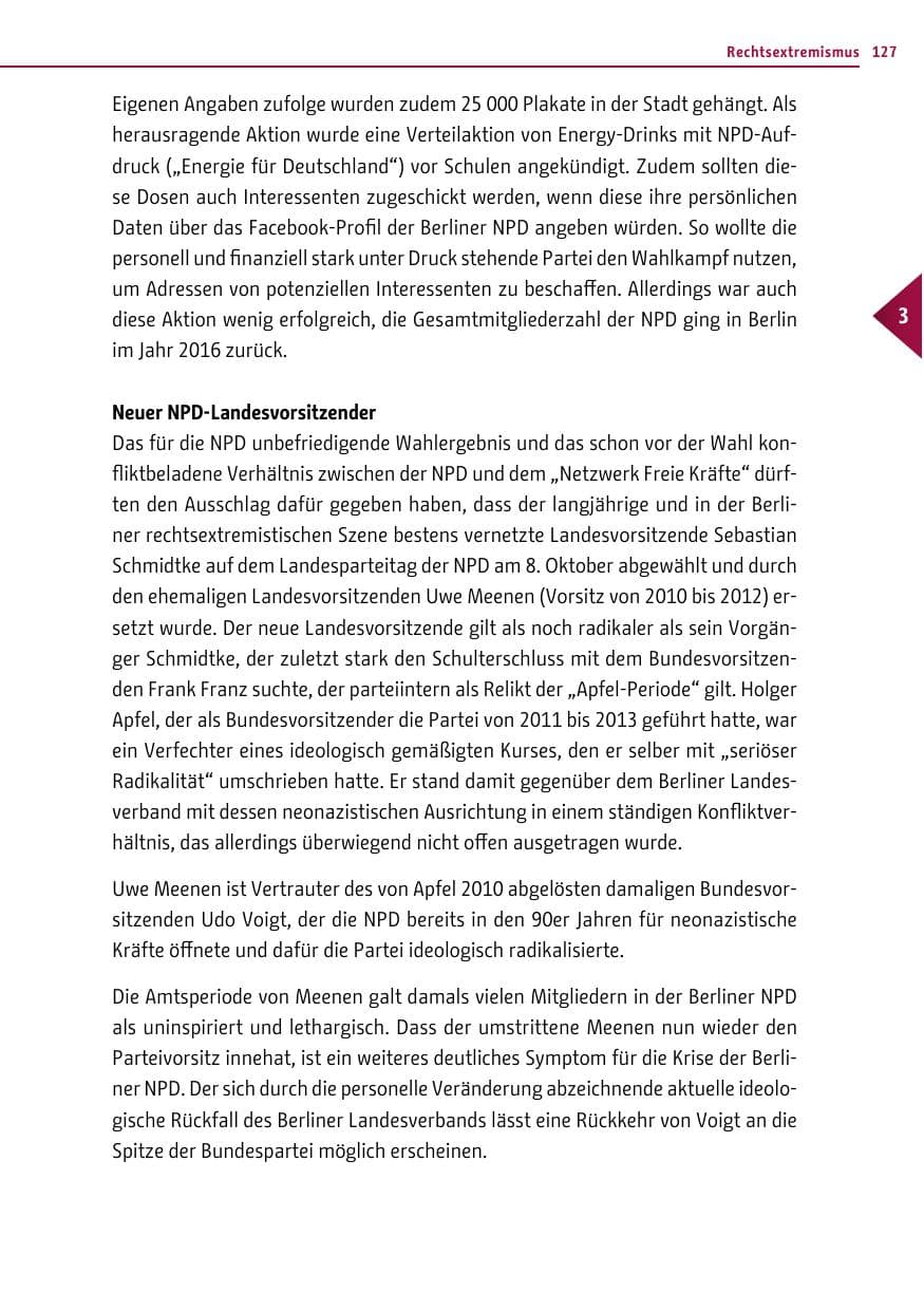 Seite 126 des Verfassungsschutzbericht 2016 Berlin