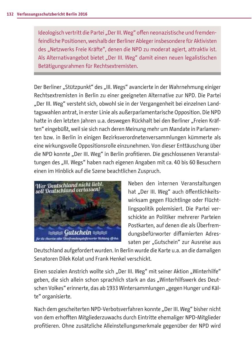 Seite 131 des Verfassungsschutzbericht 2016 Berlin