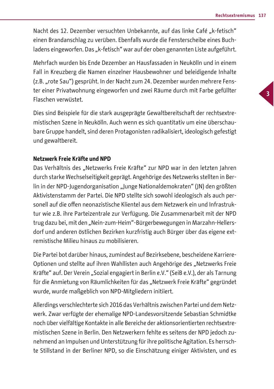 Seite 136 des Verfassungsschutzbericht 2016 Berlin