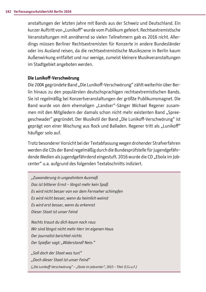 Seite 141 des Verfassungsschutzbericht 2016 Berlin
