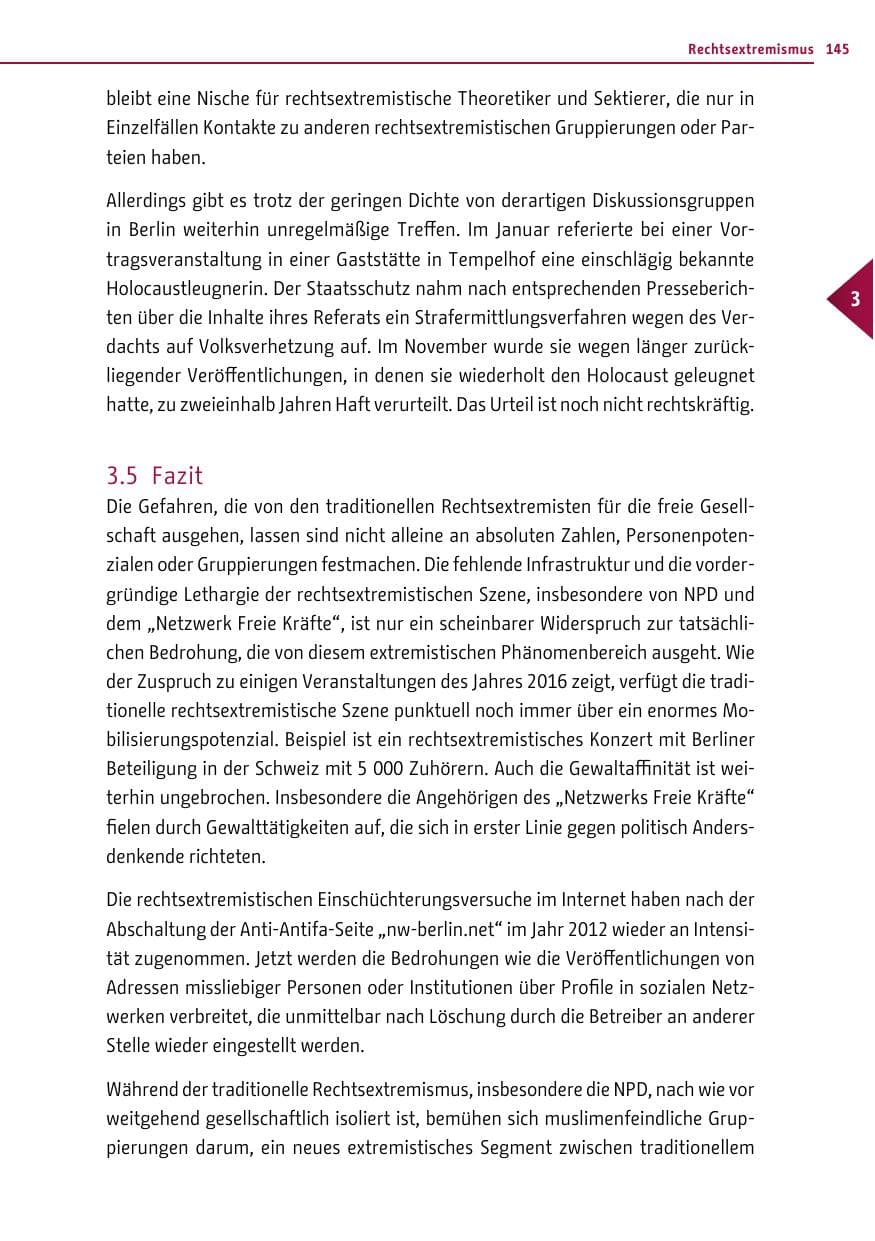 Seite 144 des Verfassungsschutzbericht 2016 Berlin