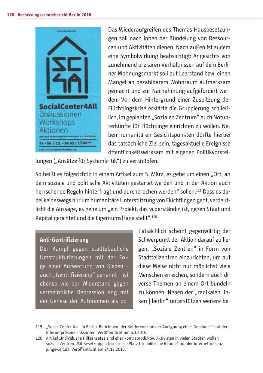 Seite 169 des Verfassungsschutzbericht 2016 Berlin