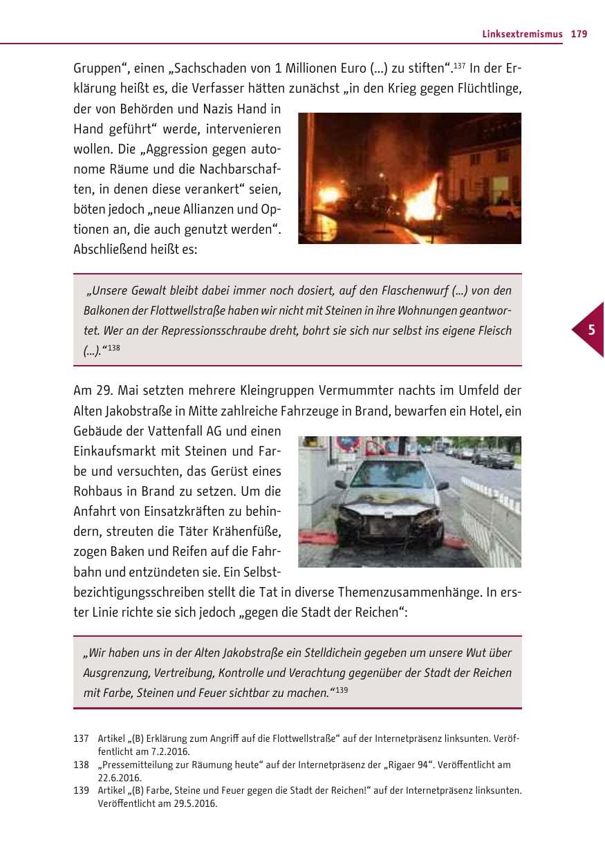 Seite 178 des Verfassungsschutzbericht 2016 Berlin