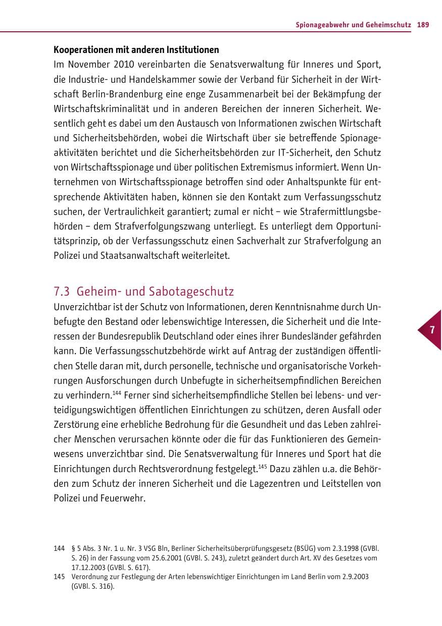 Seite 188 des Verfassungsschutzbericht 2016 Berlin