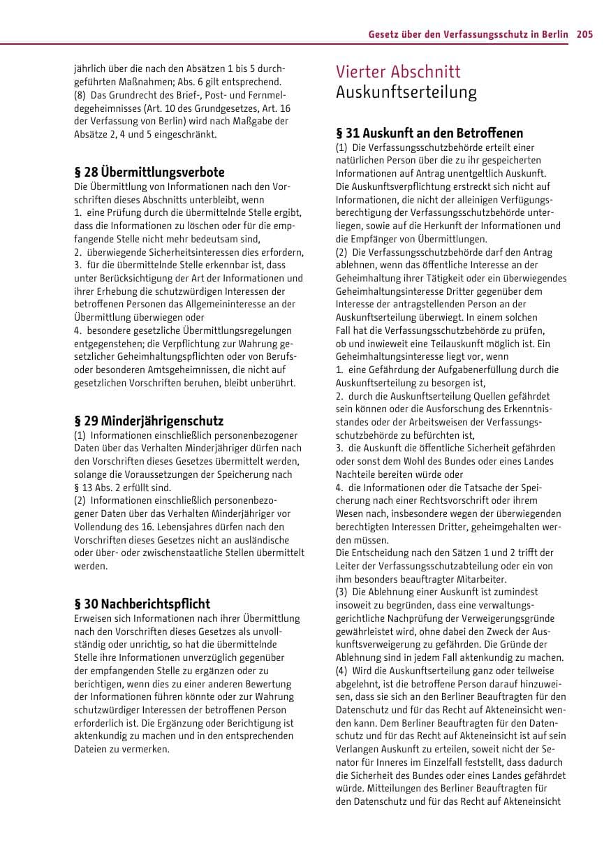 Seite 204 des Verfassungsschutzbericht 2016 Berlin