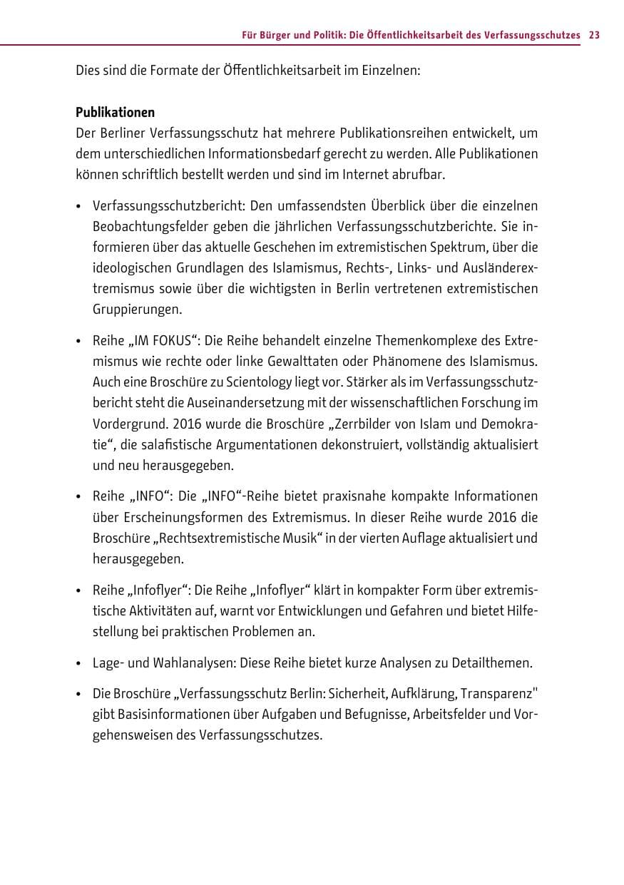 Seite 22 des Verfassungsschutzbericht 2016 Berlin