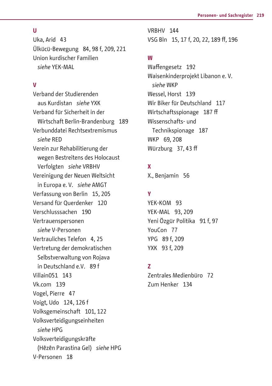 Seite 218 des Verfassungsschutzbericht 2016 Berlin