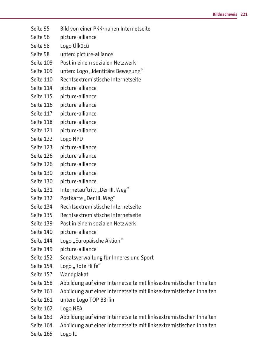 Seite 220 des Verfassungsschutzbericht 2016 Berlin