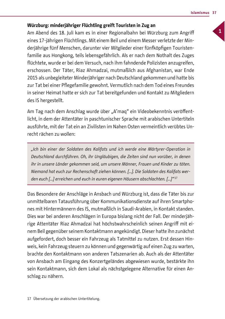 Seite 36 des Verfassungsschutzbericht 2016 Berlin