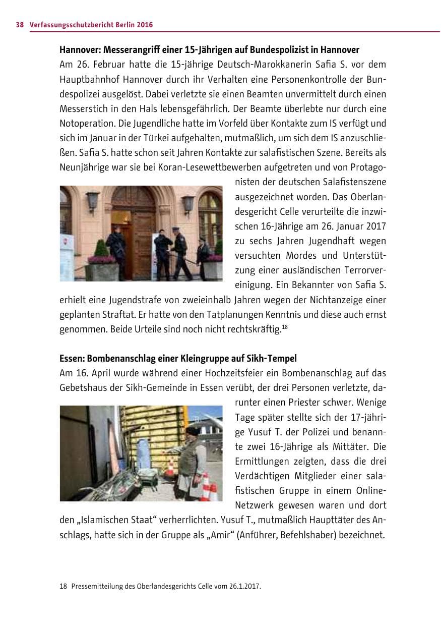 Seite 37 des Verfassungsschutzbericht 2016 Berlin
