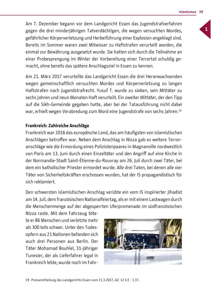 Seite 38 des Verfassungsschutzbericht 2016 Berlin
