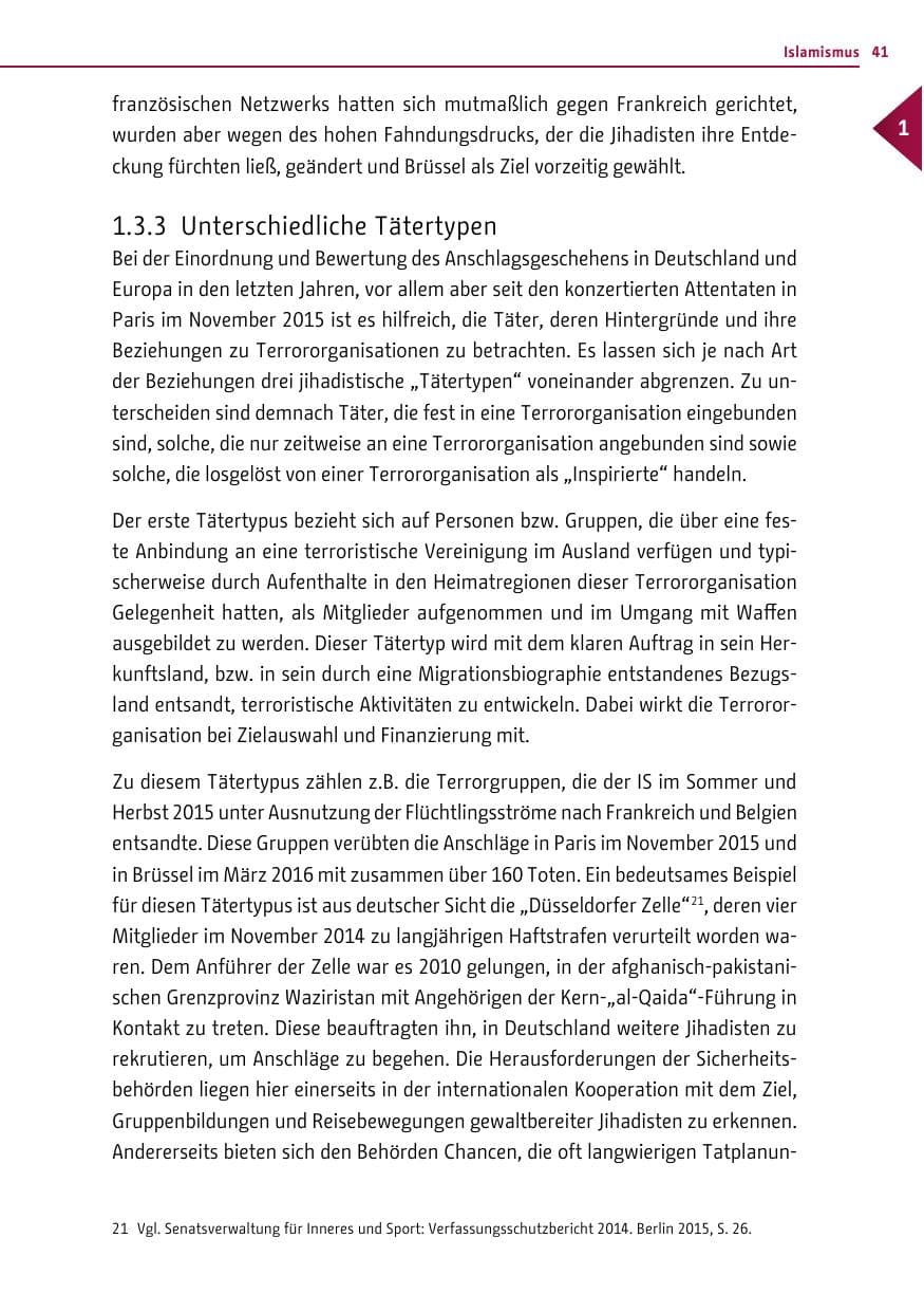 Seite 40 des Verfassungsschutzbericht 2016 Berlin