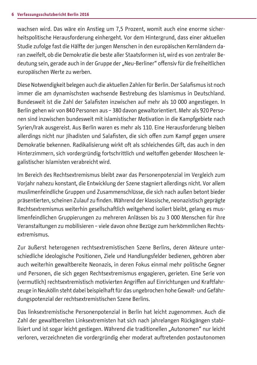 Seite 5 des Verfassungsschutzbericht 2016 Berlin