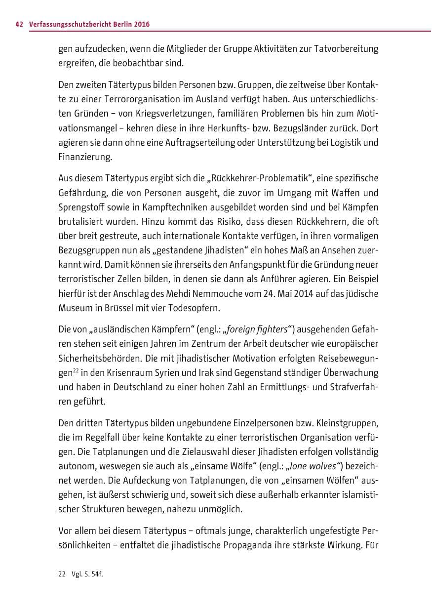 Seite 41 des Verfassungsschutzbericht 2016 Berlin
