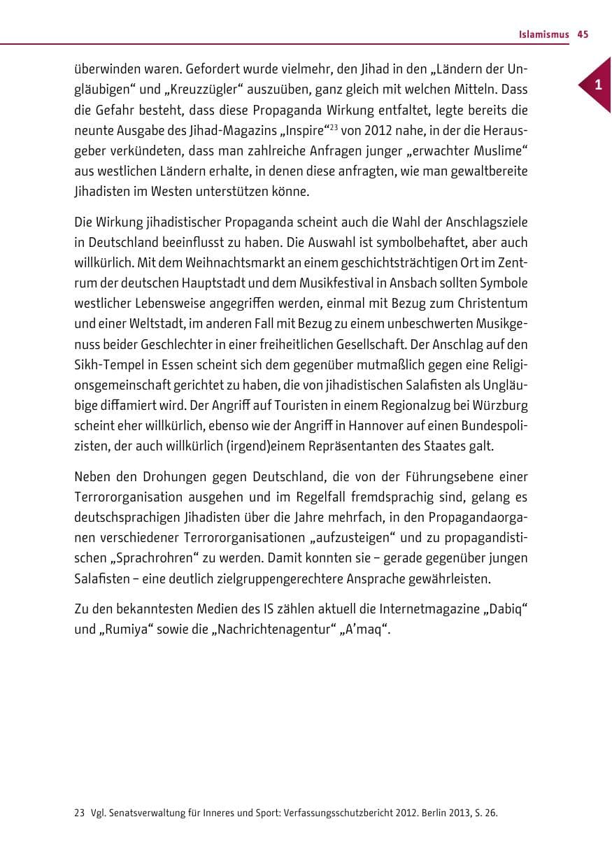 Seite 44 des Verfassungsschutzbericht 2016 Berlin