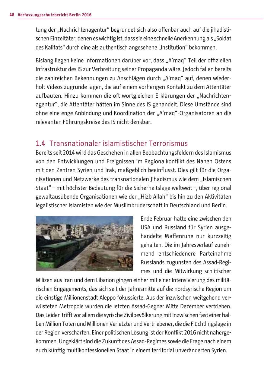 Seite 47 des Verfassungsschutzbericht 2016 Berlin
