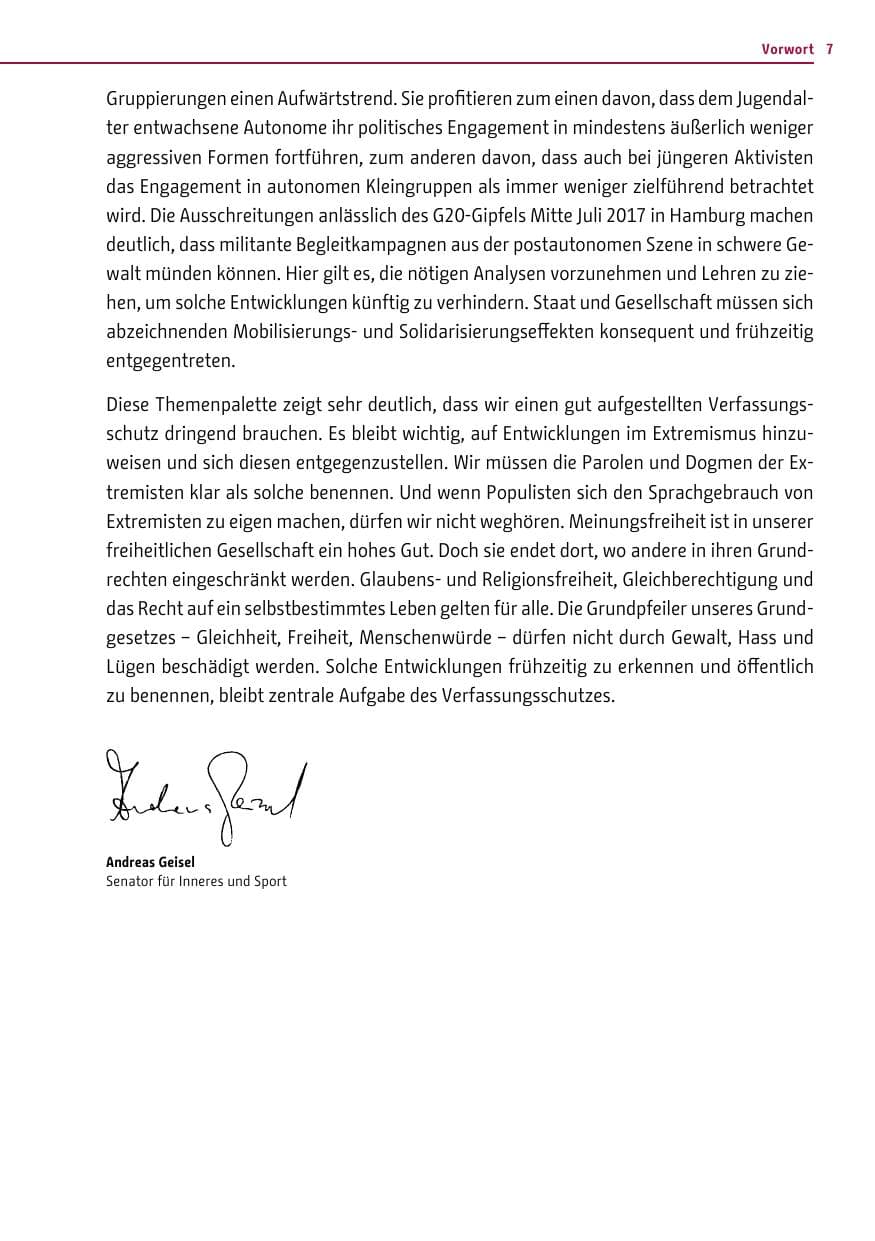 Seite 6 des Verfassungsschutzbericht 2016 Berlin