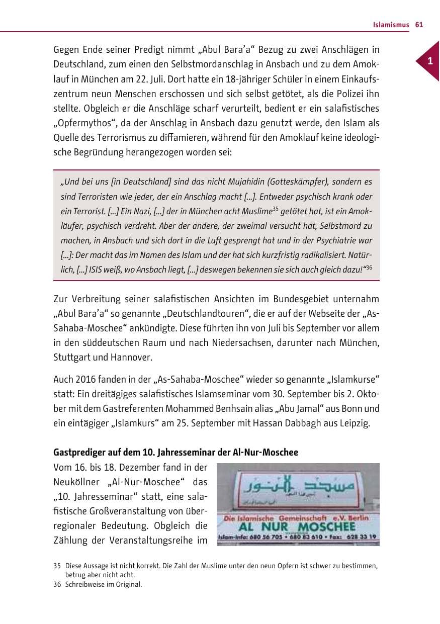 Seite 60 des Verfassungsschutzbericht 2016 Berlin