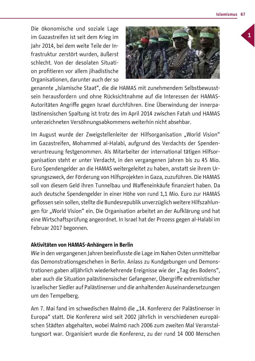 Seite 66 des Verfassungsschutzbericht 2016 Berlin