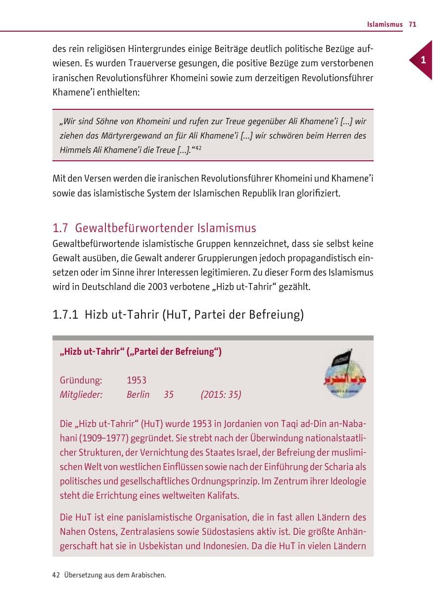 Seite 70 des Verfassungsschutzbericht 2016 Berlin