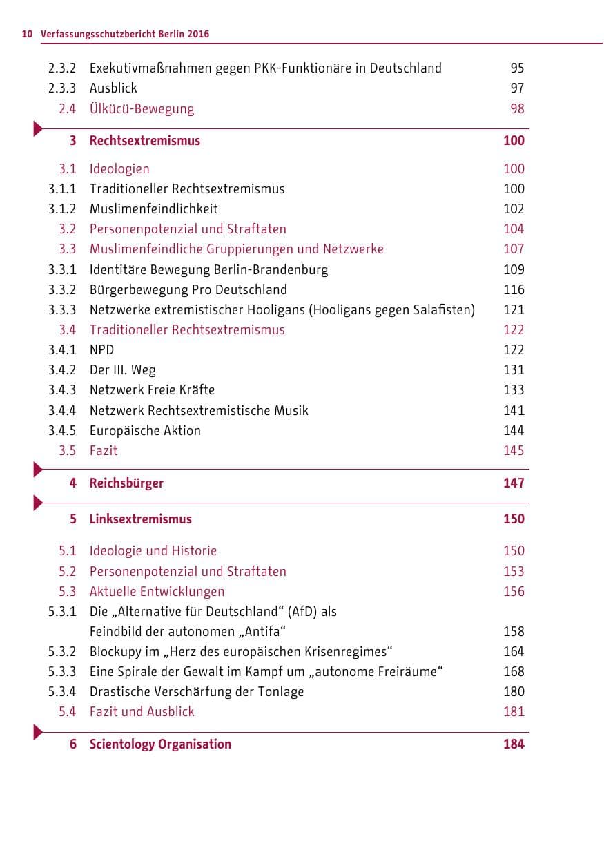 Seite 9 des Verfassungsschutzbericht 2016 Berlin