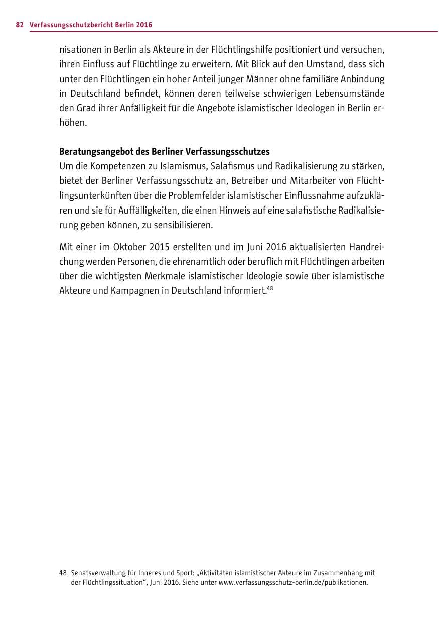 Seite 81 des Verfassungsschutzbericht 2016 Berlin