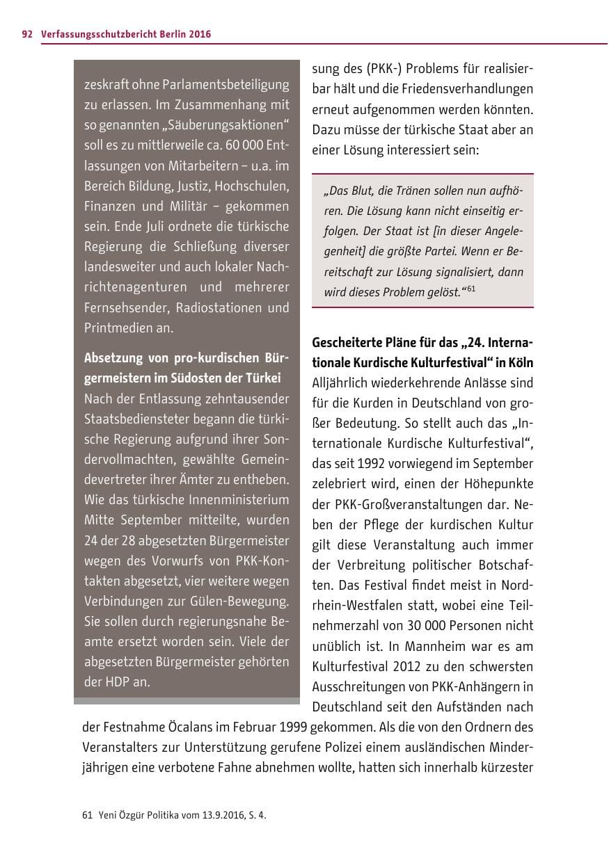 Seite 91 des Verfassungsschutzbericht 2016 Berlin