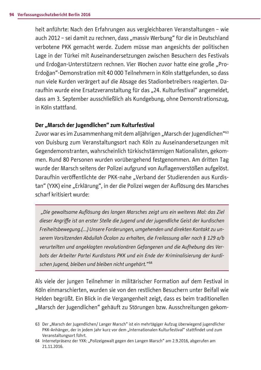 Seite 93 des Verfassungsschutzbericht 2016 Berlin