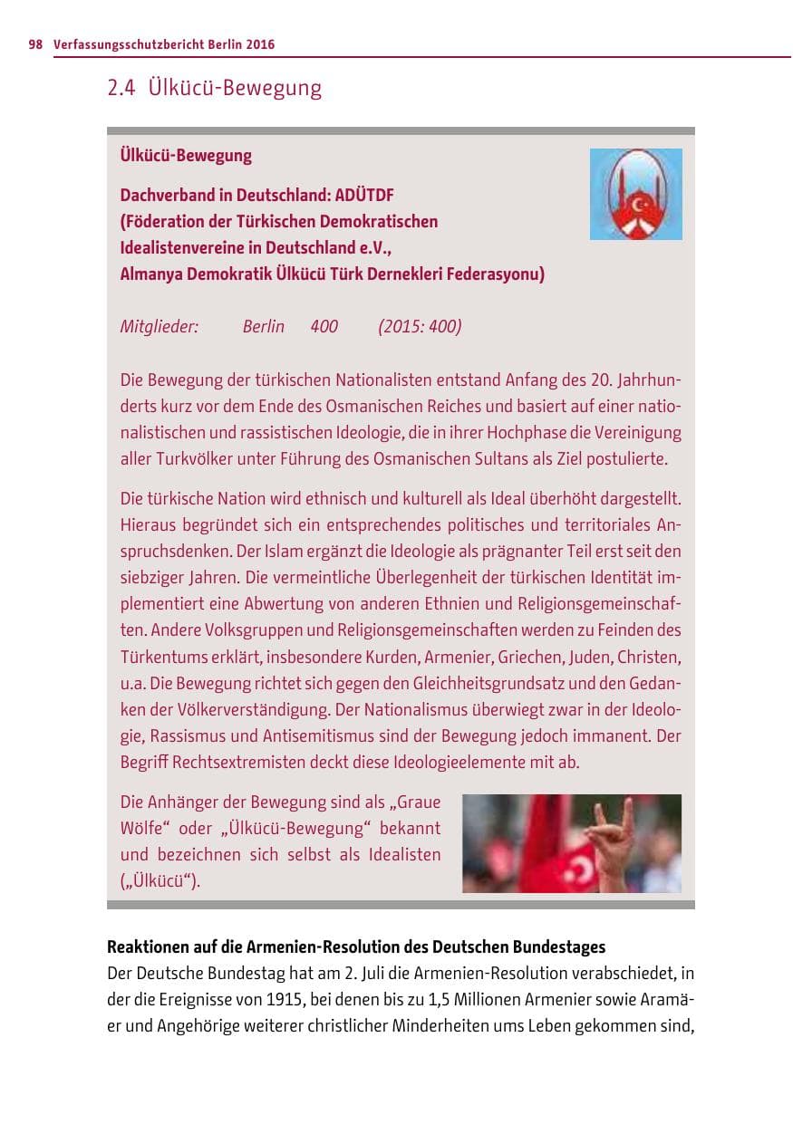 Seite 97 des Verfassungsschutzbericht 2016 Berlin