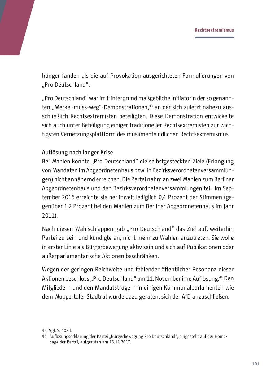 Seite 102 des Verfassungsschutzbericht 2017 Berlin