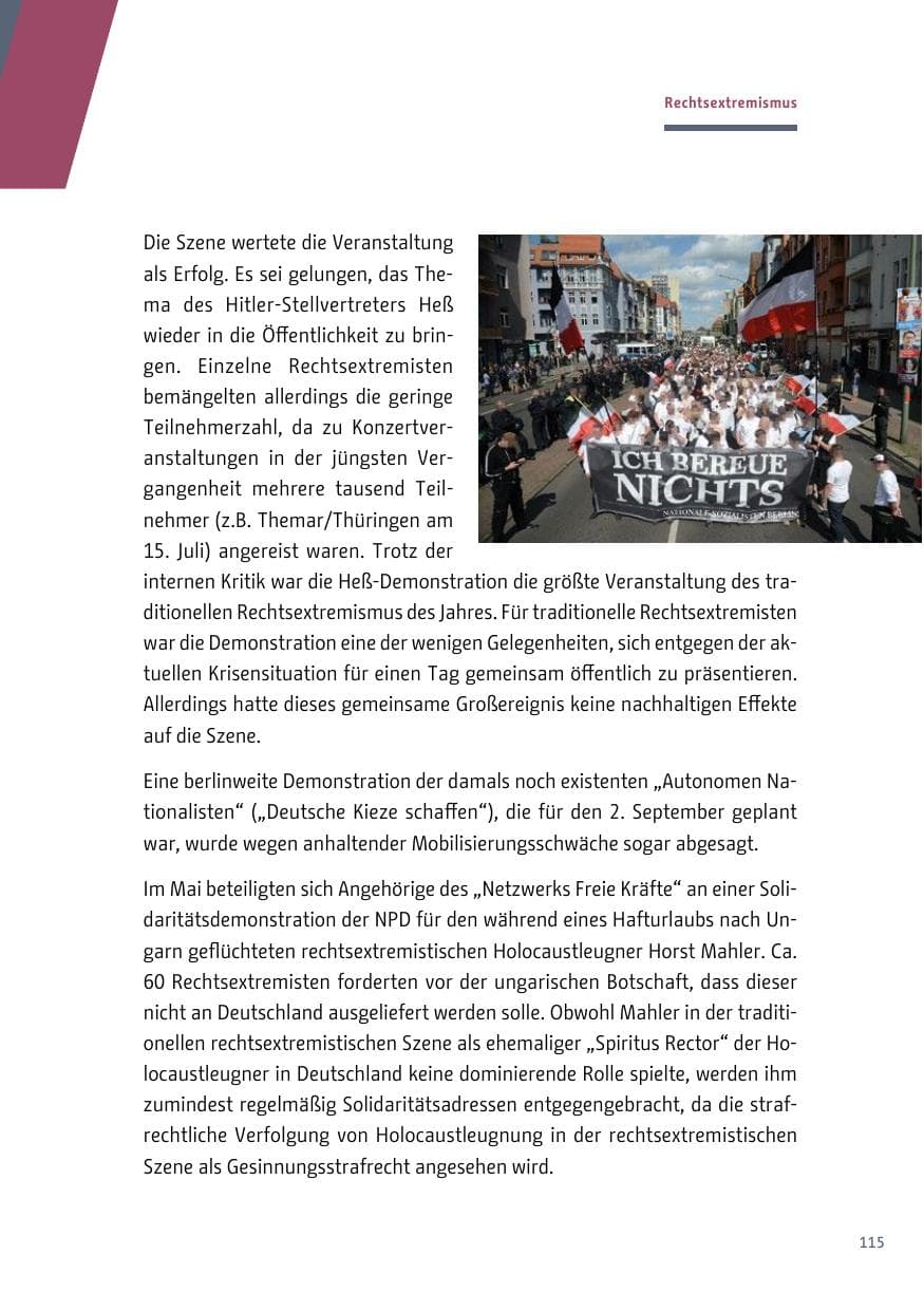 Seite 116 des Verfassungsschutzbericht 2017 Berlin