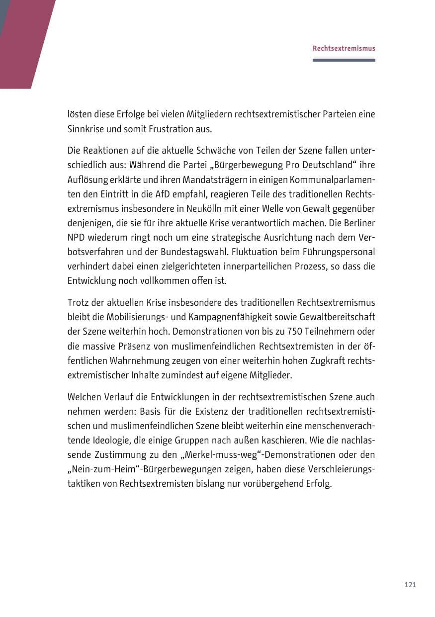 Seite 122 des Verfassungsschutzbericht 2017 Berlin