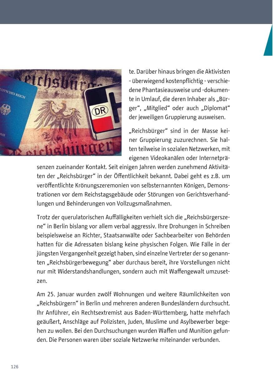 Seite 127 des Verfassungsschutzbericht 2017 Berlin