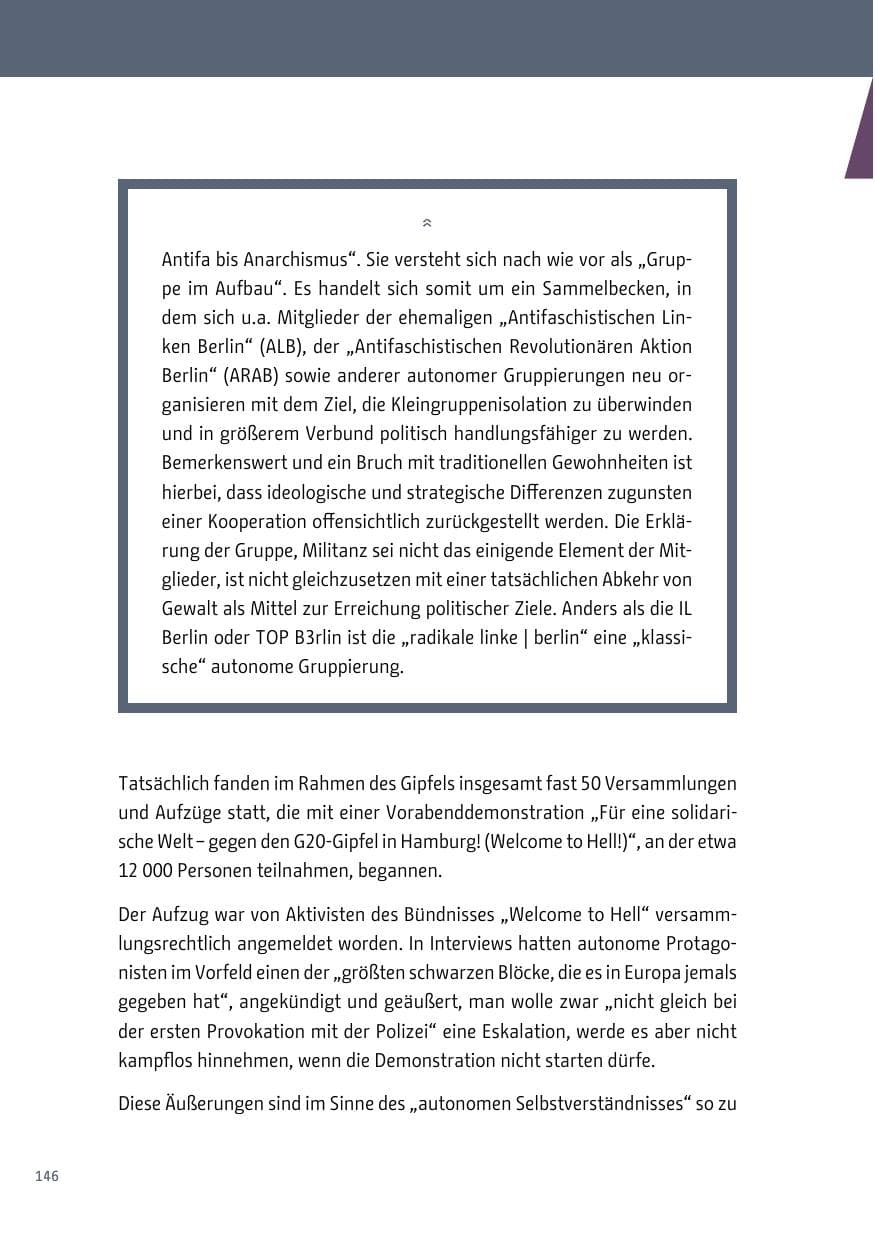 Seite 147 des Verfassungsschutzbericht 2017 Berlin