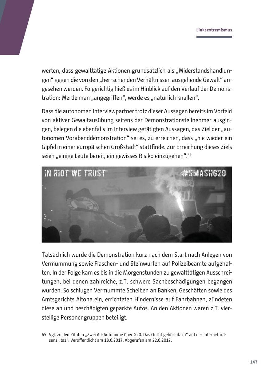 Seite 148 des Verfassungsschutzbericht 2017 Berlin