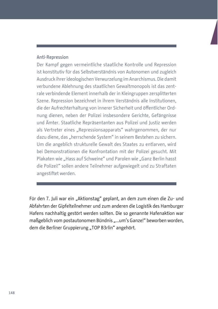 Seite 149 des Verfassungsschutzbericht 2017 Berlin