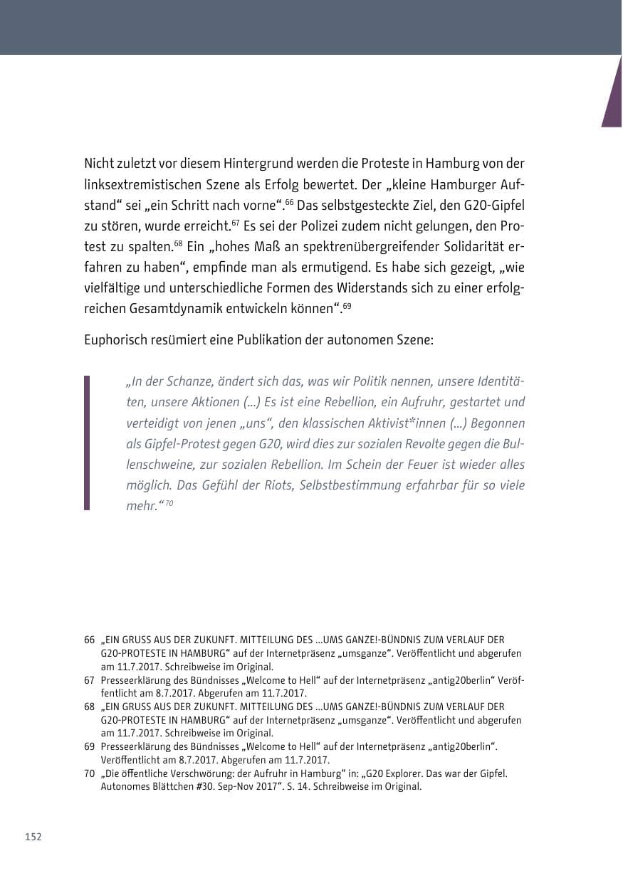 Seite 153 des Verfassungsschutzbericht 2017 Berlin