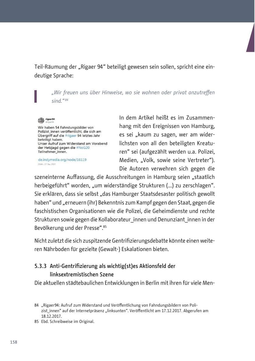 Seite 159 des Verfassungsschutzbericht 2017 Berlin