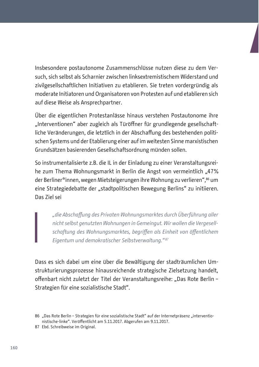 Seite 161 des Verfassungsschutzbericht 2017 Berlin