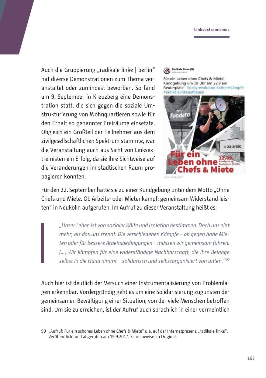 Seite 164 des Verfassungsschutzbericht 2017 Berlin
