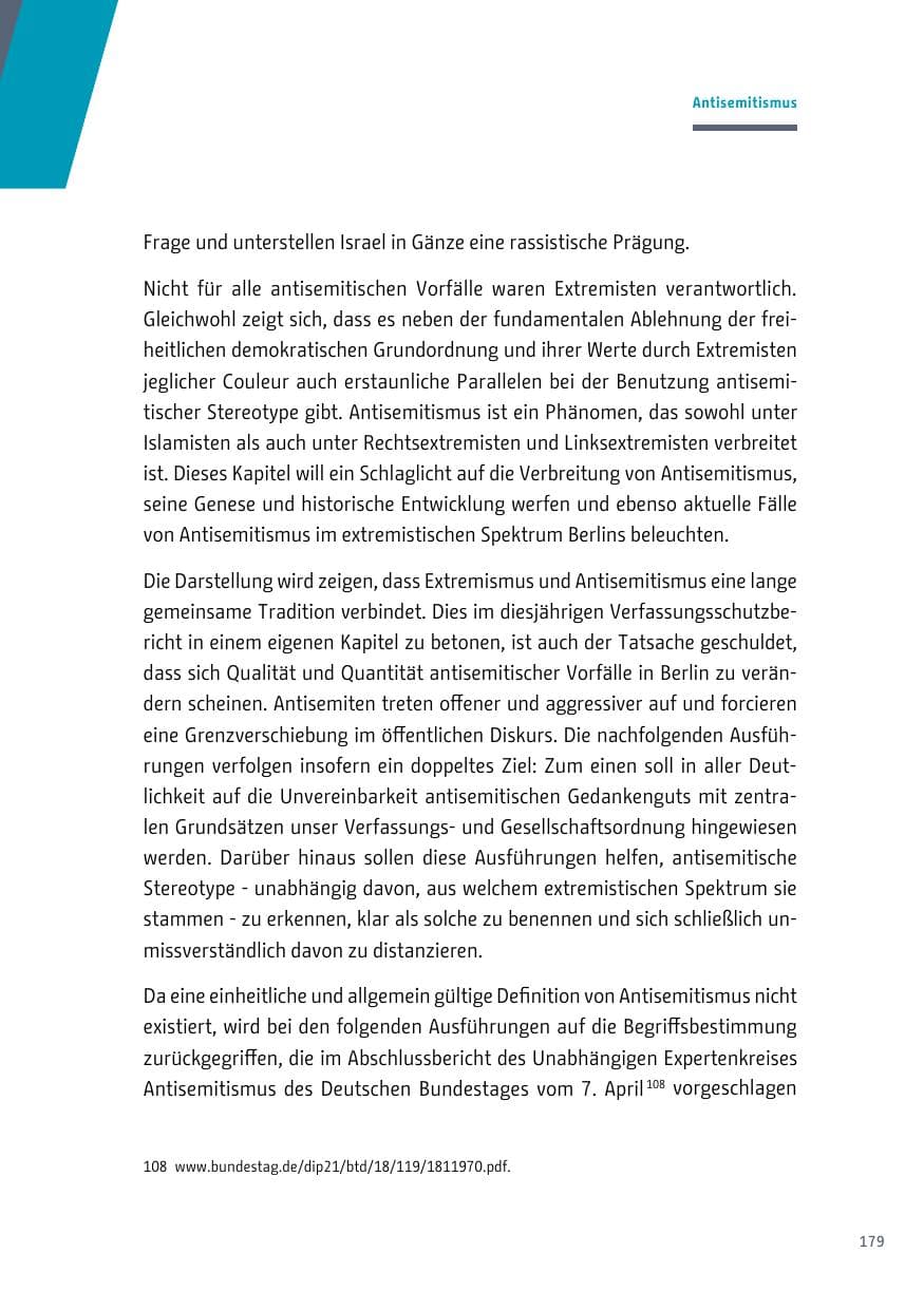 Seite 180 des Verfassungsschutzbericht 2017 Berlin
