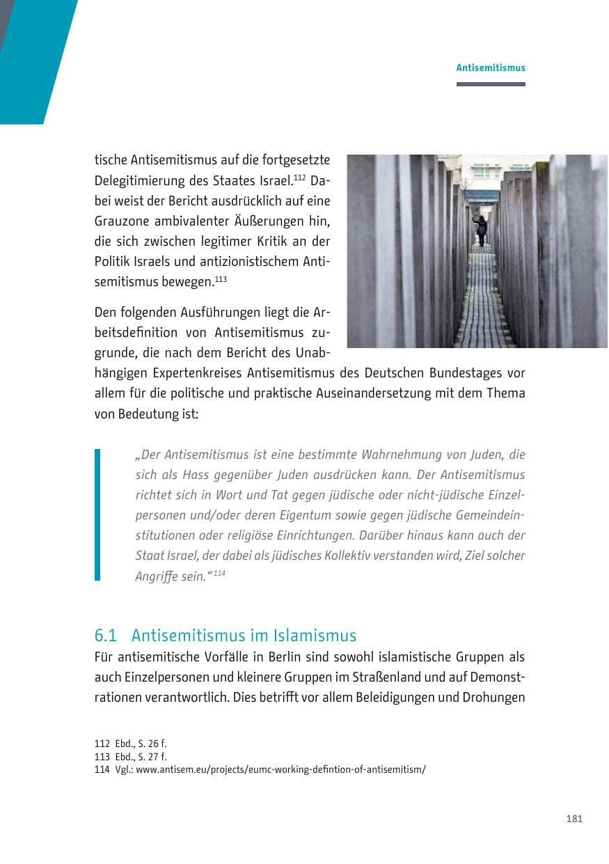 Seite 182 des Verfassungsschutzbericht 2017 Berlin