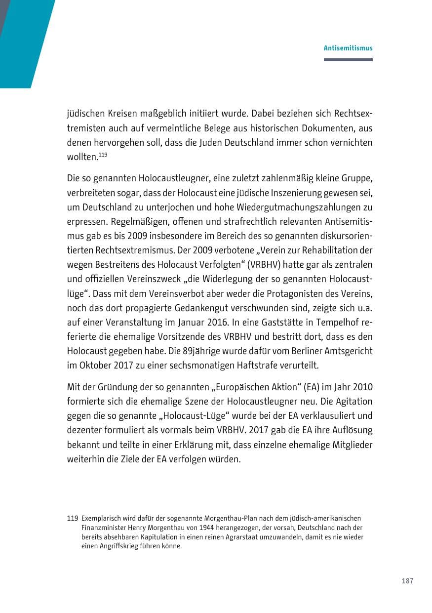 Seite 188 des Verfassungsschutzbericht 2017 Berlin