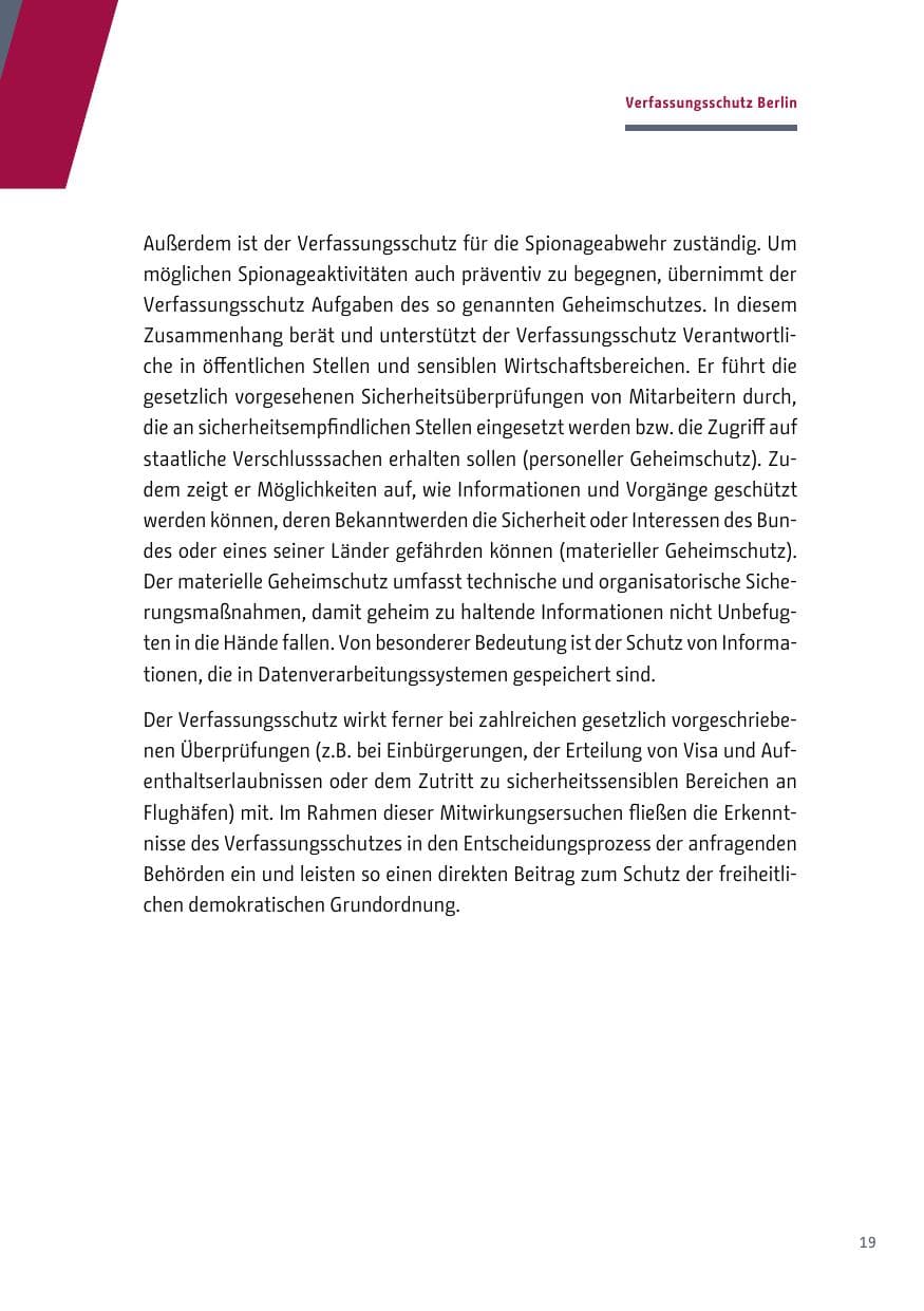 Seite 20 des Verfassungsschutzbericht 2017 Berlin