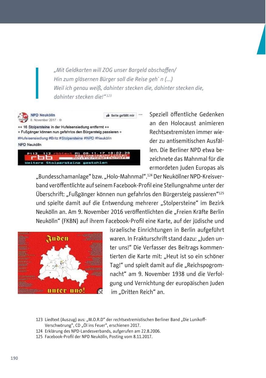 Seite 191 des Verfassungsschutzbericht 2017 Berlin