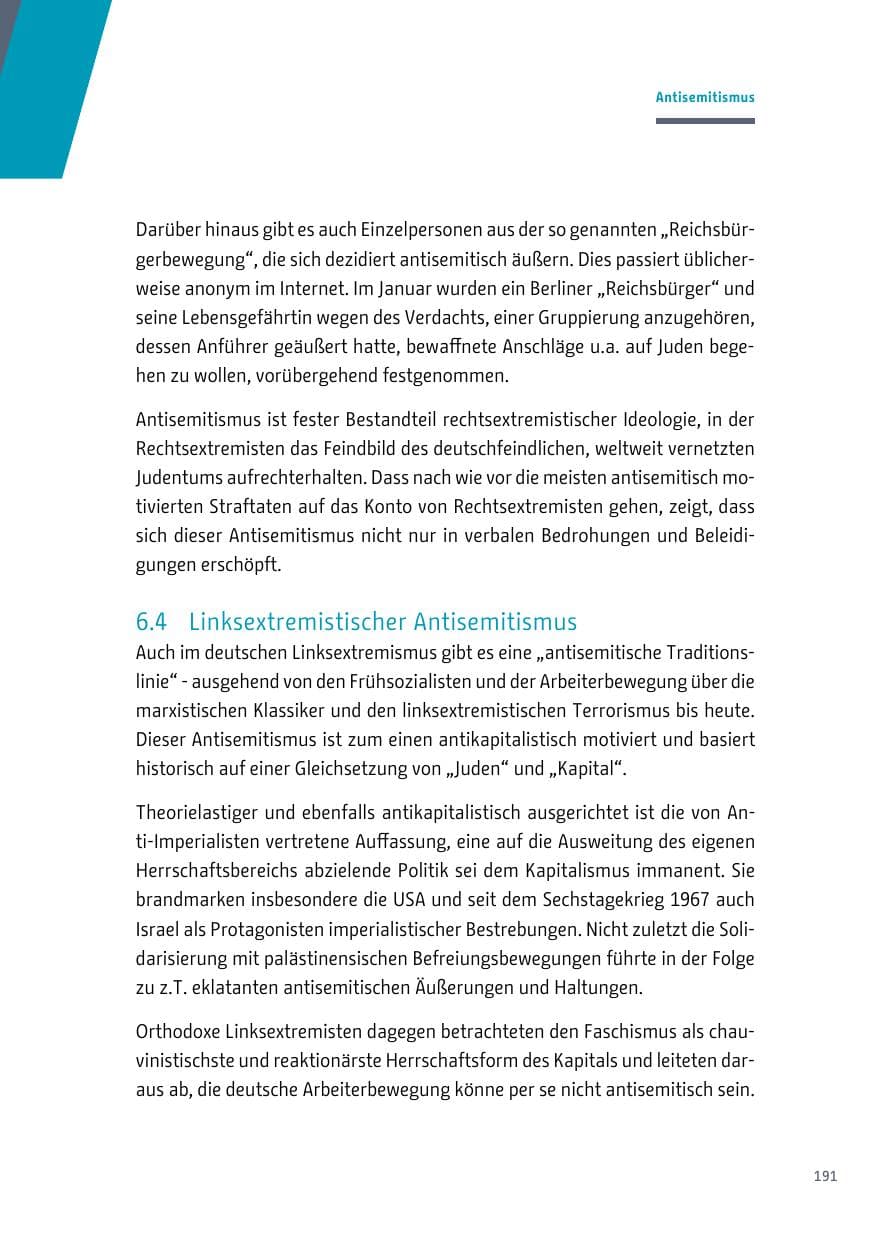 Seite 192 des Verfassungsschutzbericht 2017 Berlin