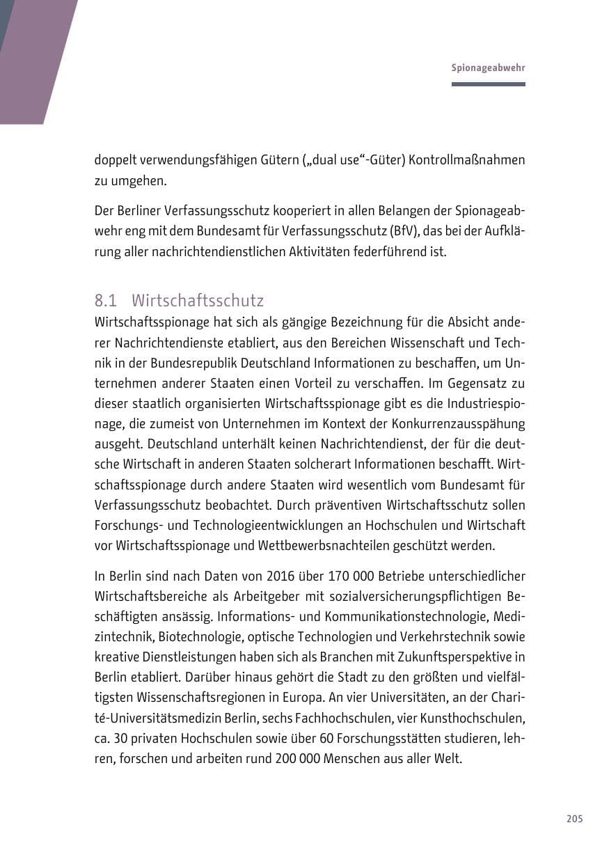 Seite 206 des Verfassungsschutzbericht 2017 Berlin