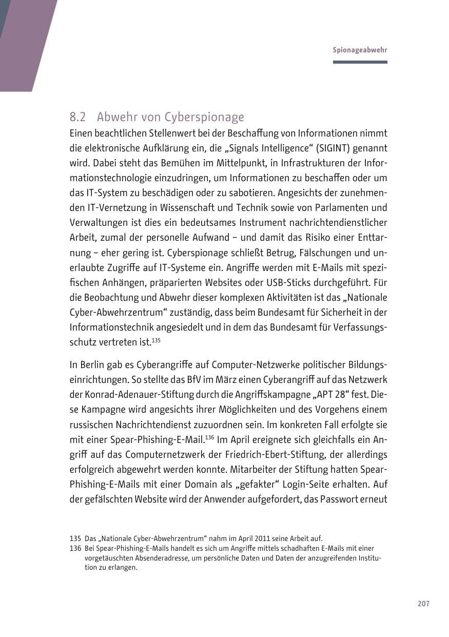 Seite 208 des Verfassungsschutzbericht 2017 Berlin