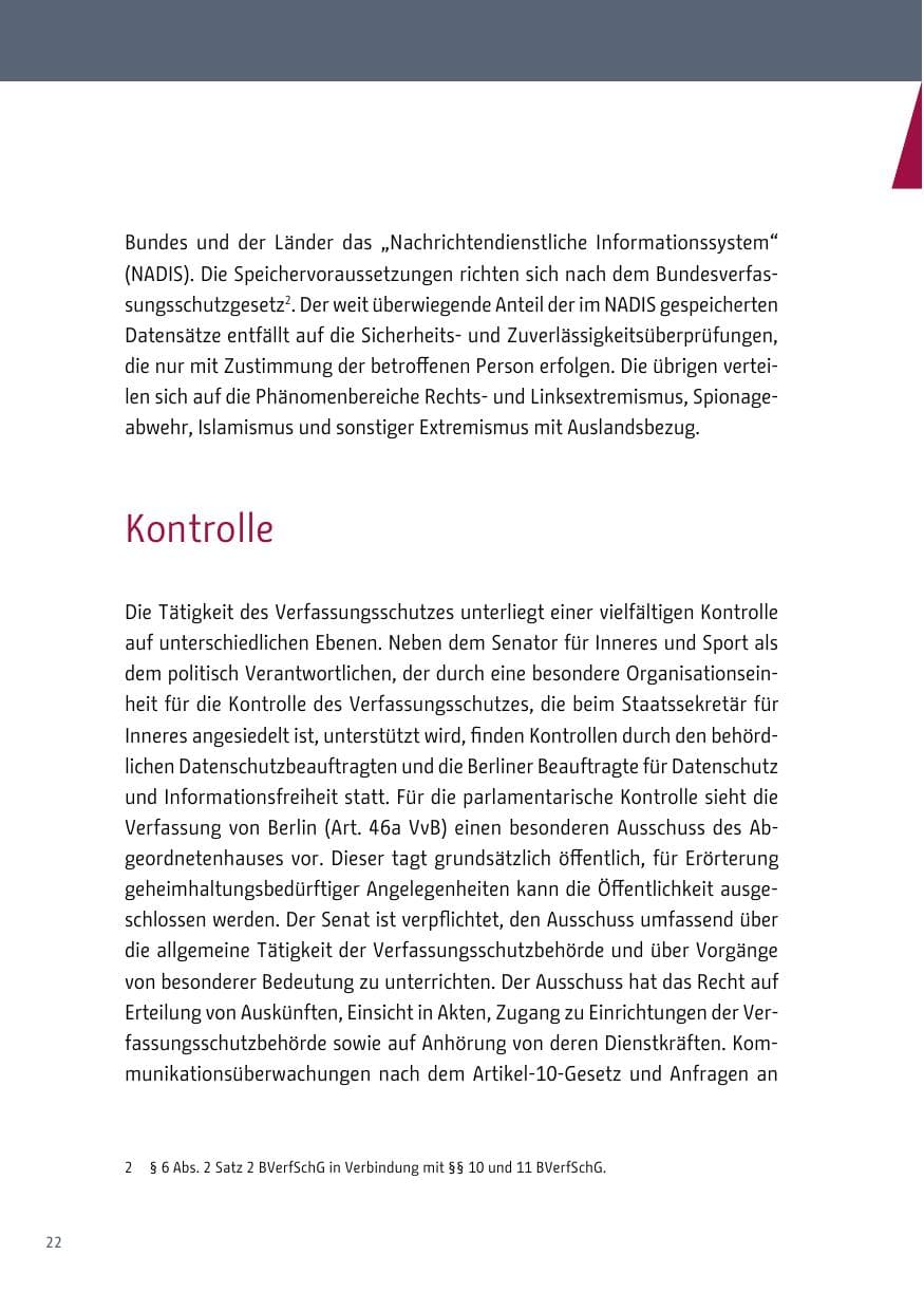 Seite 23 des Verfassungsschutzbericht 2017 Berlin