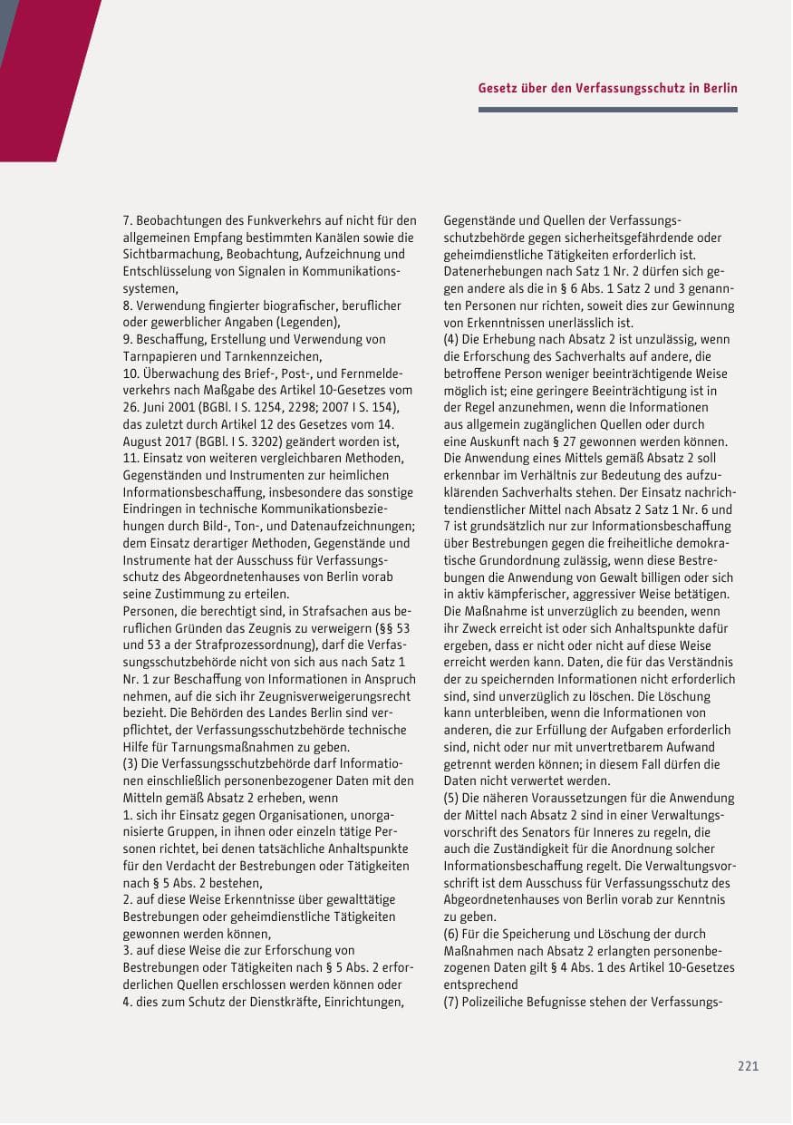 Seite 222 des Verfassungsschutzbericht 2017 Berlin